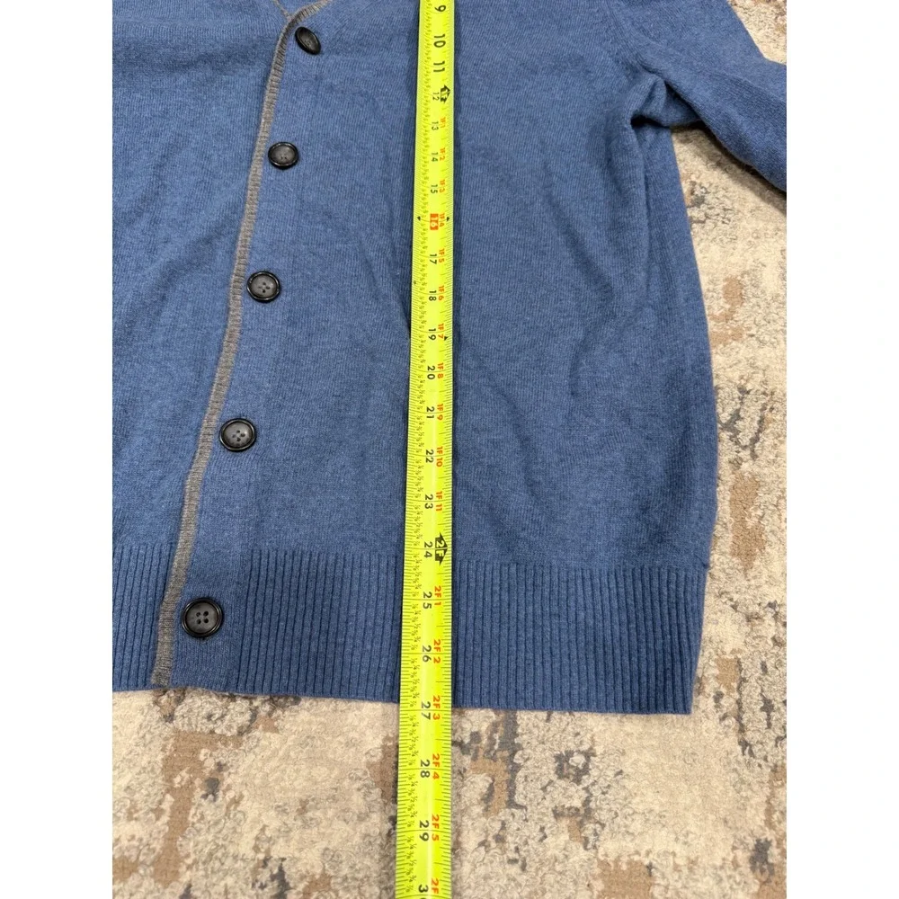 Banana Republic Mens Blue Italian Yarn Button Front Cardigan Sweater Medium